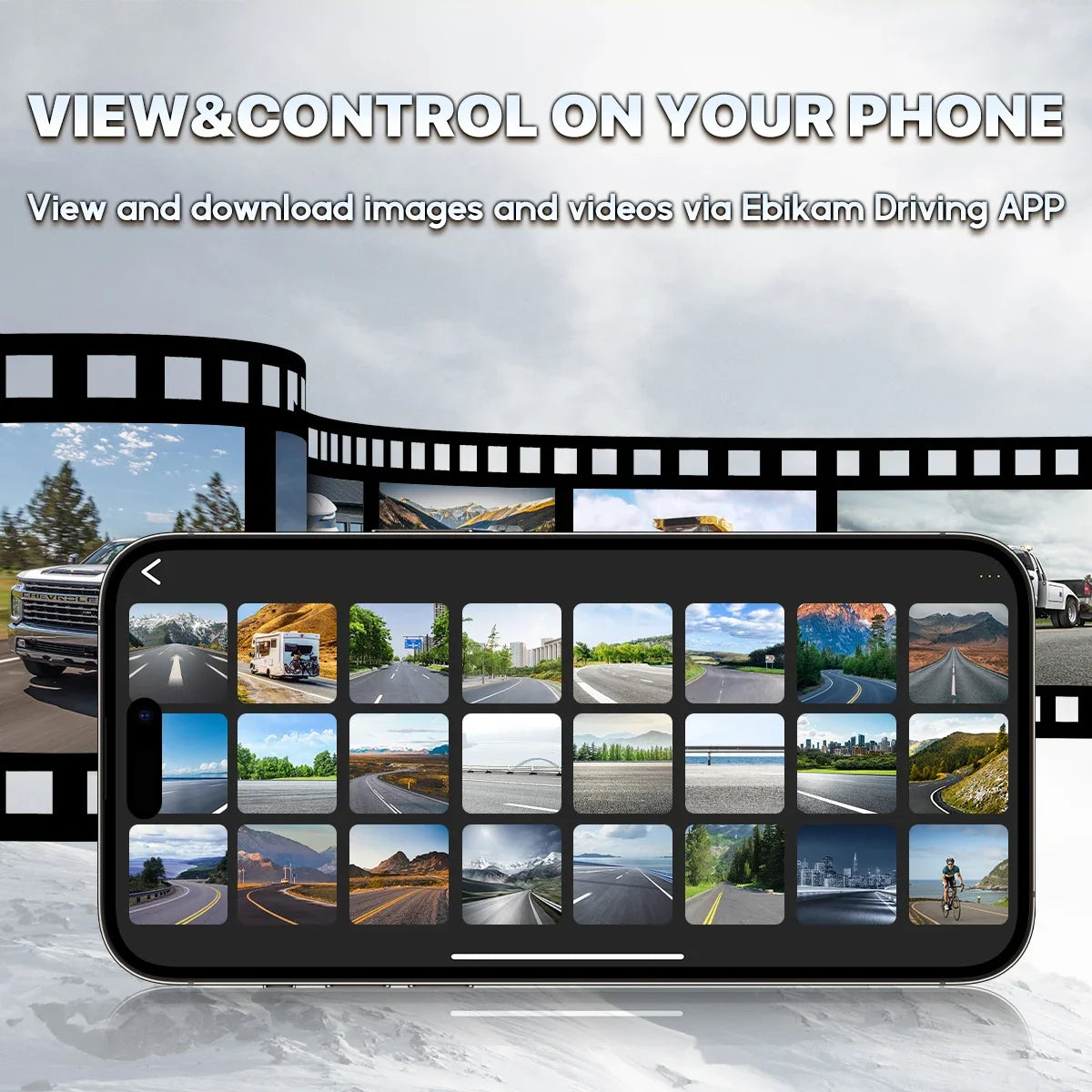 GreenYi Wireless Solar Energy 5G WiFi HD 1080P Rear/Front License Camera with Built-in 4800mAh Battery for iPhone For Car Van RV 