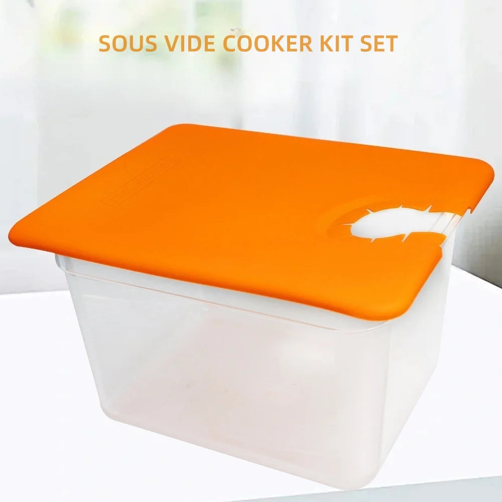 11 L Sous Vide Container with Orange Silicone Lid
