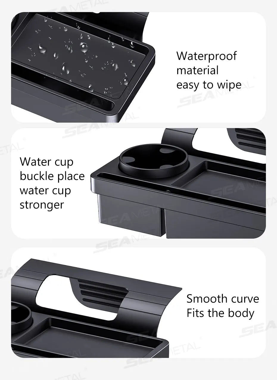 SEAMETAL Car Side Door Organizer Large Load-Bearing Hanging Door Storage Box with Cup/Phone Holder Universal Storage Organizer