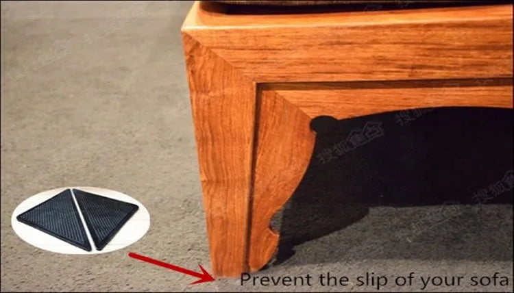 4Pcs8pcs/set Triangle Washable Reusable Rug Gripper Anti-skid Rubber Mat Non Slip Patch Tape for Tile Floors Carpets Corners Pad 