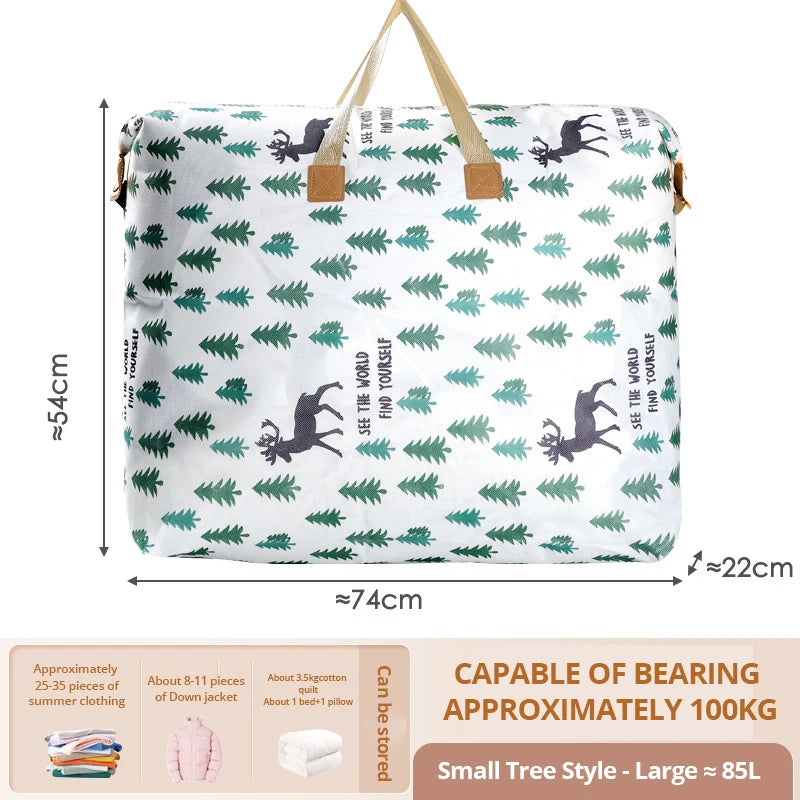 1pc Large Capacity Clothes Storage Bag Organizer With Reinforced Handle For Blankets Bedding Foldable With Zipper Storage Bag 