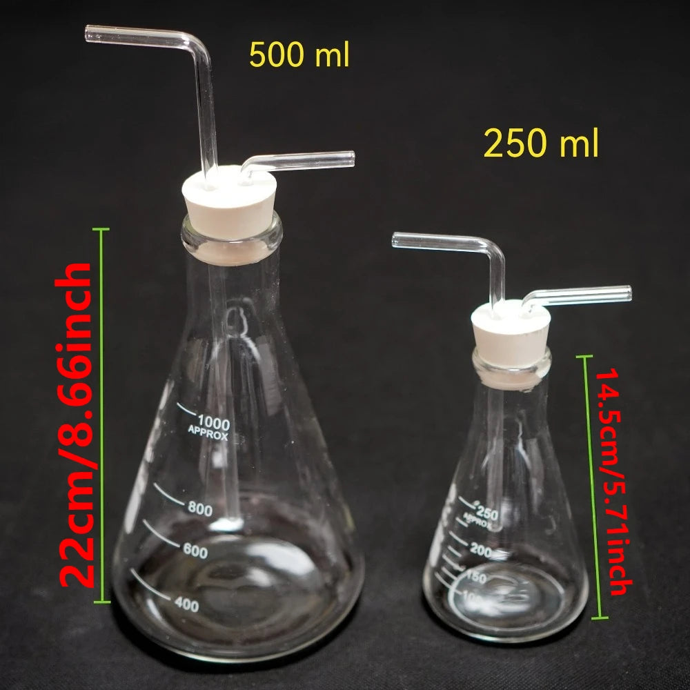Conical Glass Gas Washing Bottle