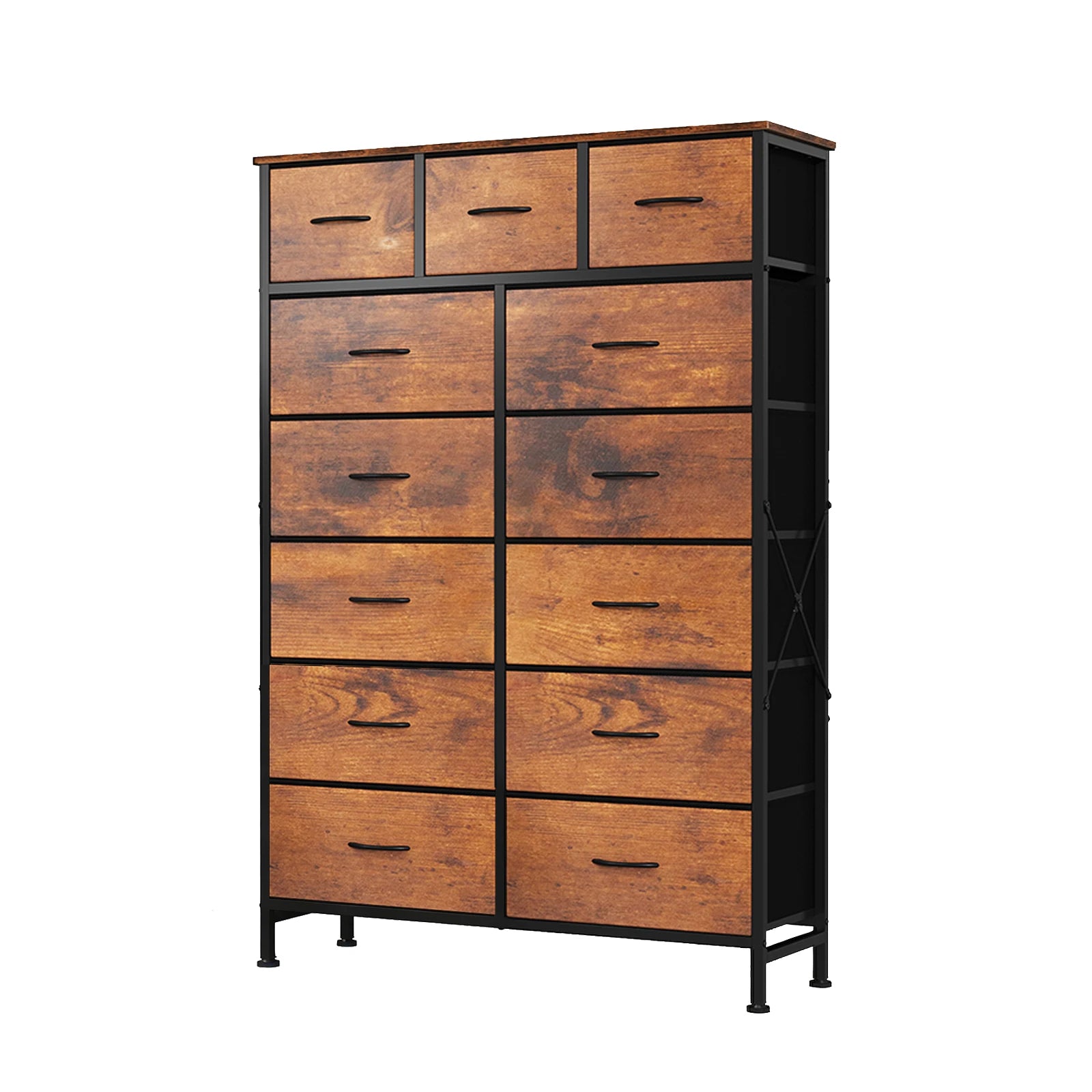 13 Drawer TV Stand Storage Cabinet with Steel Frame & Adjustable Feet