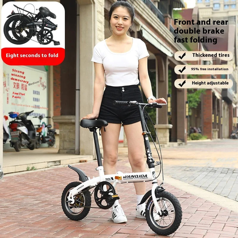 12" Mini Opvouwbare Fiets met Schijfremmen – Compacte Stadsfiets