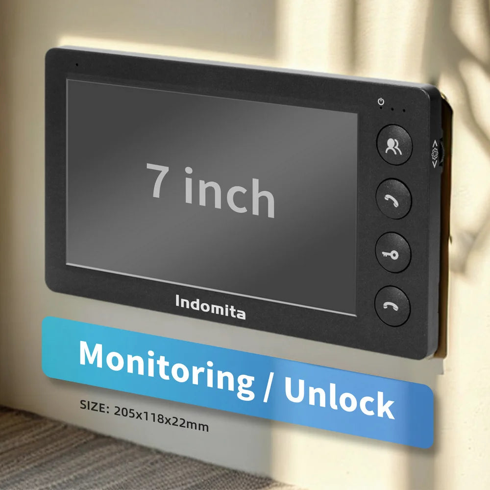 Indomita Wired Video Intercom System,Outdoor Door Phone Street Call Panel RFID Doorbell, Electronic Lock,Support AC 100V-240V Spy-shop.com