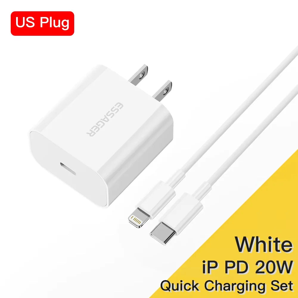20 W USB-C PD Wall Charger with Lightning Cable
