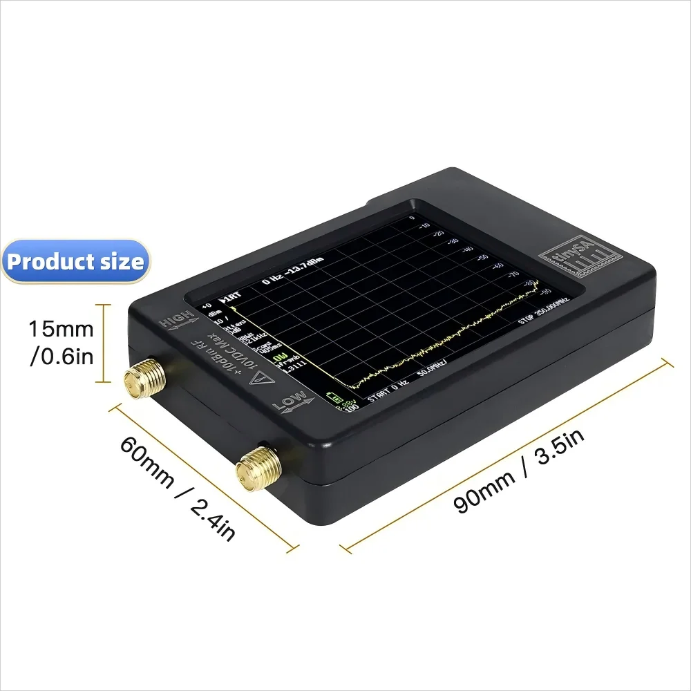TinySA 100khz-960mhz Spectrum Analyzer, 2.8-inch Screen Mid-Frequency/High-Frequency/Very High-Frequency UHF AnaLyzer 