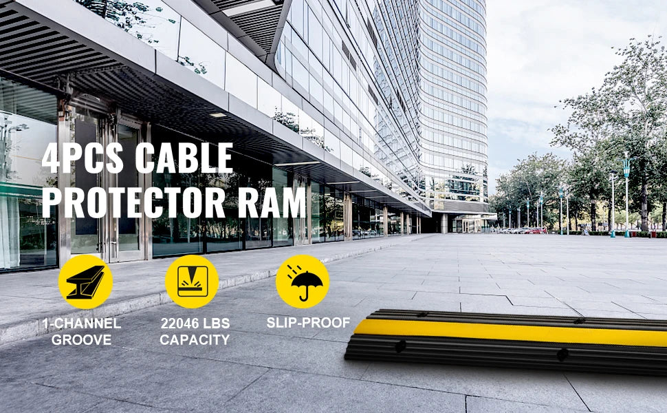 Modular Rubber Cable Protector Ramp 1-Channel 22046 lb Capacity