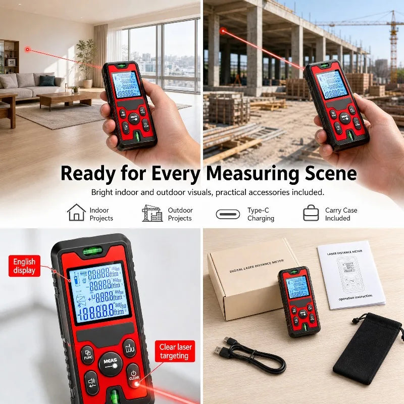 120 m USB-C Rechargeable Laser Distance Meter