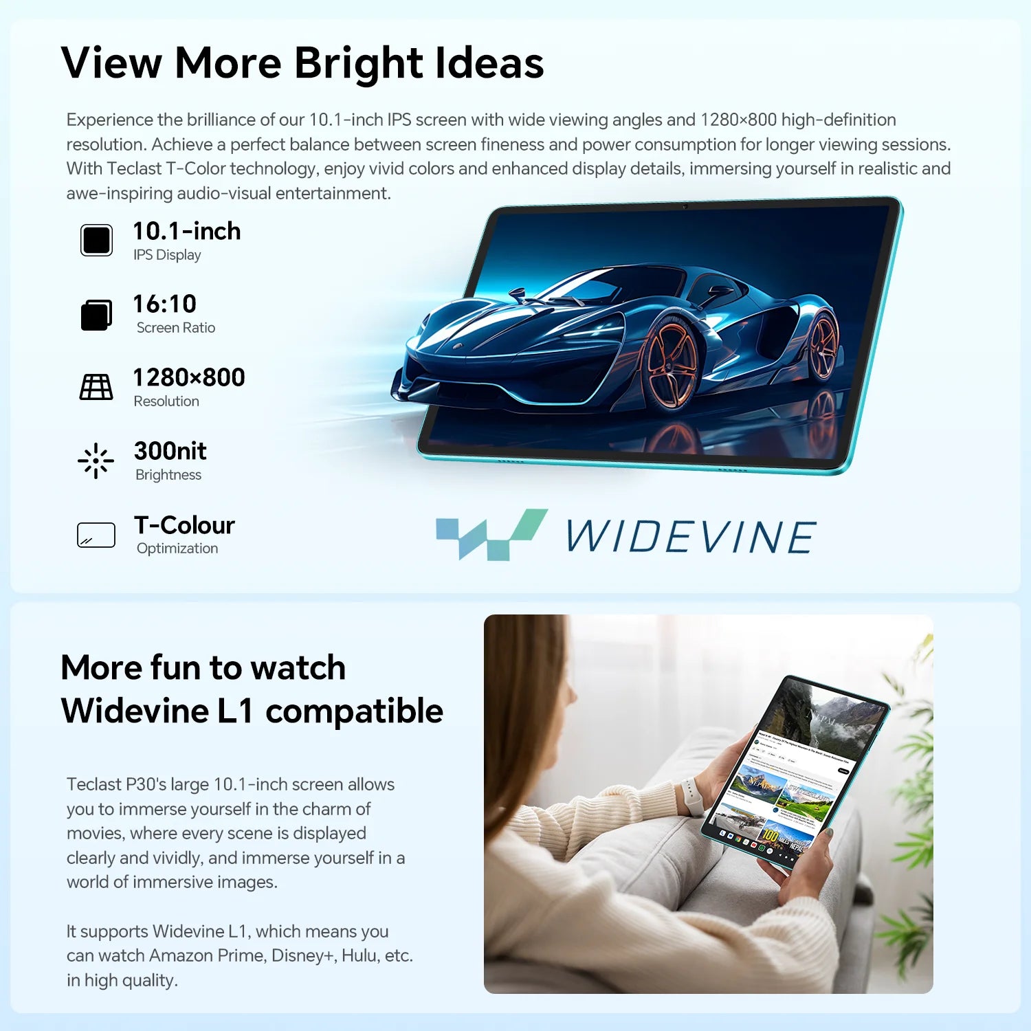 Teclast P30 Tablet Android 14 con Display IPS da 10,1"