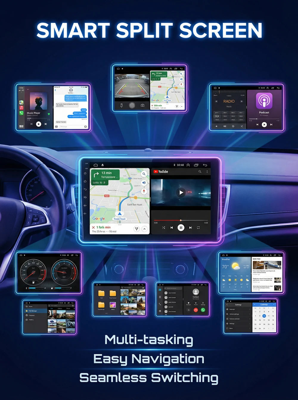 Android CarPlay-radio 10,1" för Peugeot 107 Aygo C1 2005–2014