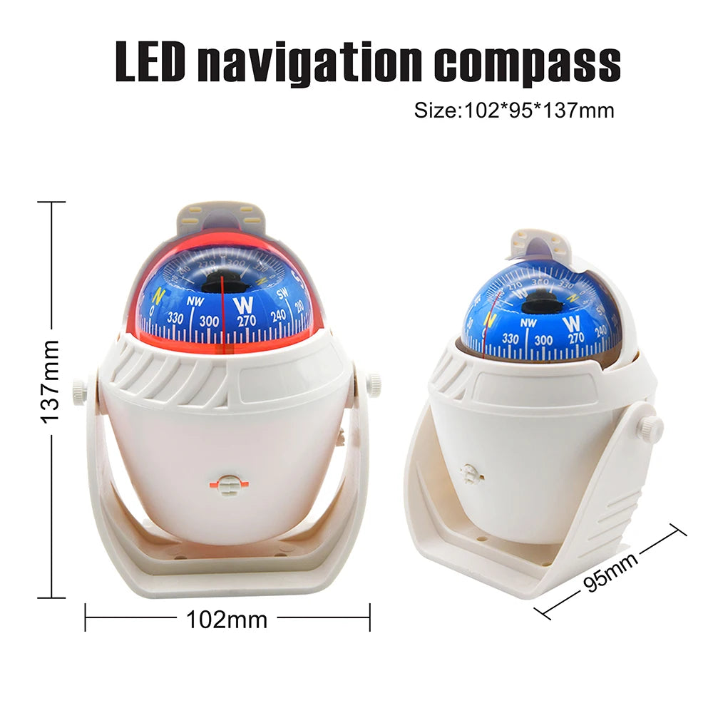 Pomorski kompas z 12 V LED osvetlitvijo