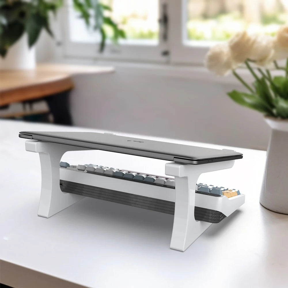 Adjustable Plastic Laptop Stand, White
