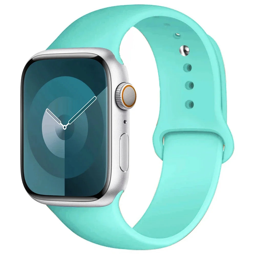 Silicone Band For Apple Watch strap 44mm 45mm 40mm 41mm 42-38mm 45 mm sport bracelet iwatch series 8 7 6 5 4 3 SE 9 Ultra 2 49mm 