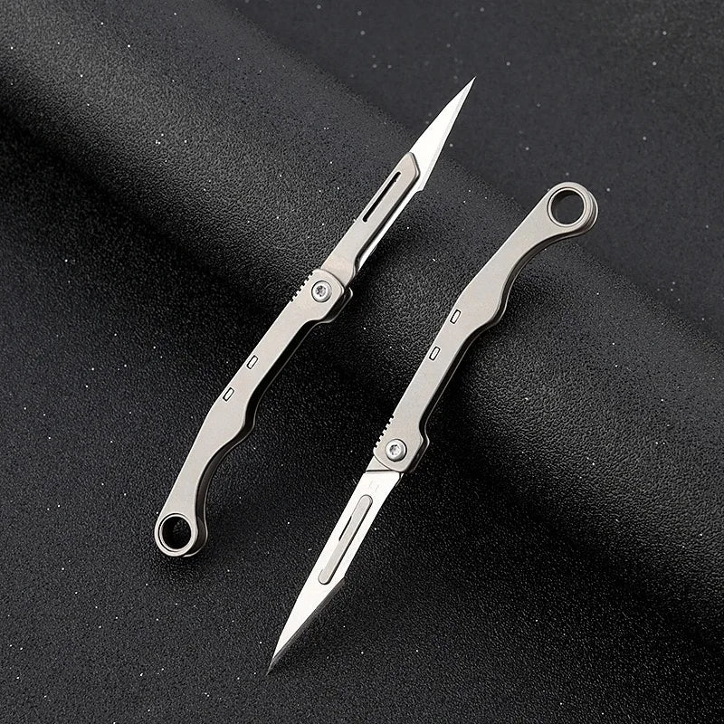 Mini Titanium Alloy Folding Knife for Outdoor EDC