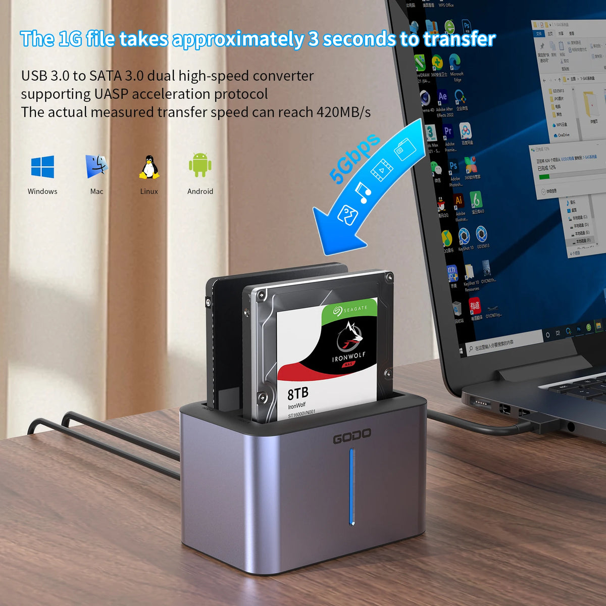 2.5-Inch SATA Drive Dock - USB Connection