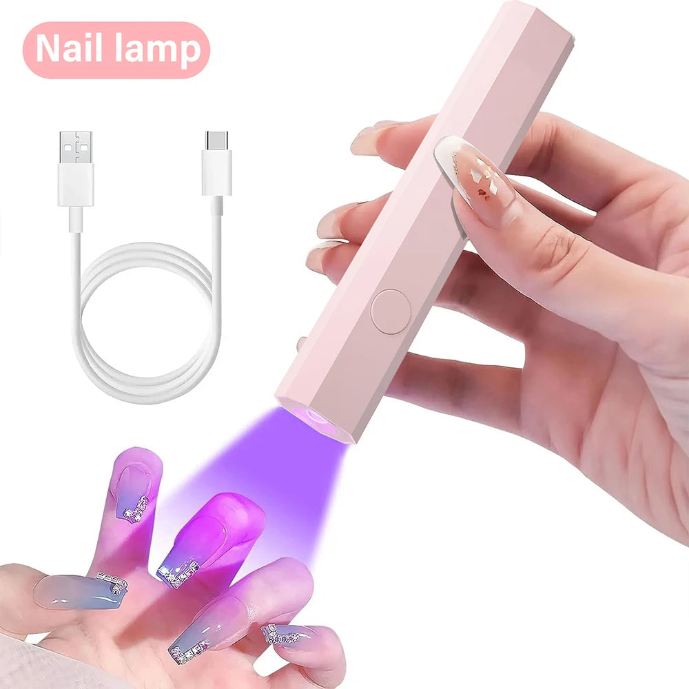 Convenient Handheld Mini UV Light Cure Nails Lamp for Gel Nails LED Nail Lamp for Gel Polish Manicure Nail Dryer for Fast Curing 