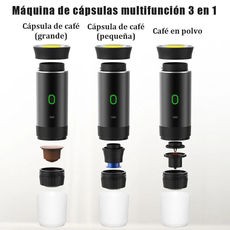 Portable Electric Capsule Coffee Maker Espresso Pot Cordless Heating Pump Press Coffee Maker Travel and Car 3 in 1 Coffee Pot 