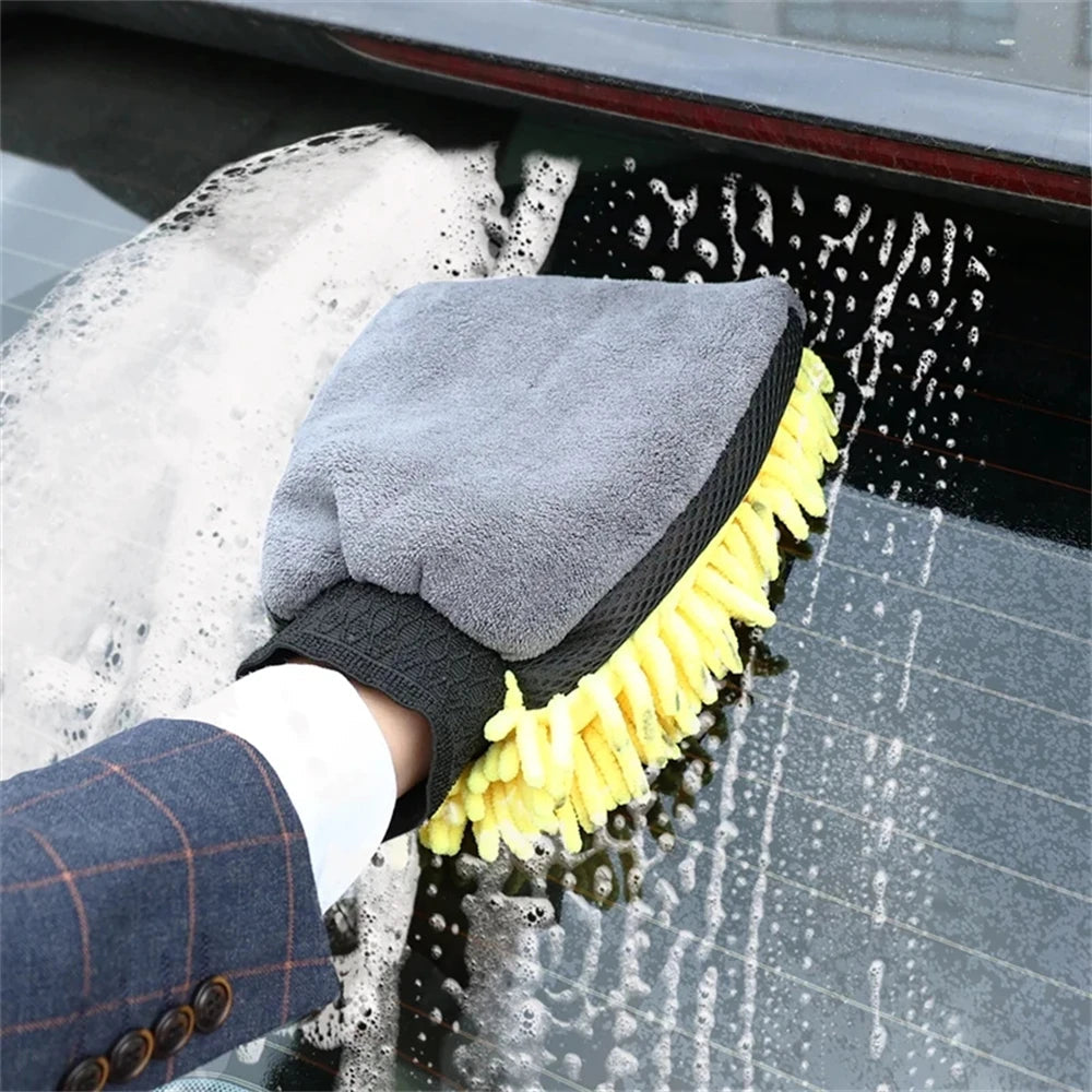 1/5pcs Car Washing Gloves Waterproof Microfiber Chenille Gloves Car Cleaning Mitt Detailing Brush Auto Care Double-faced Glove 