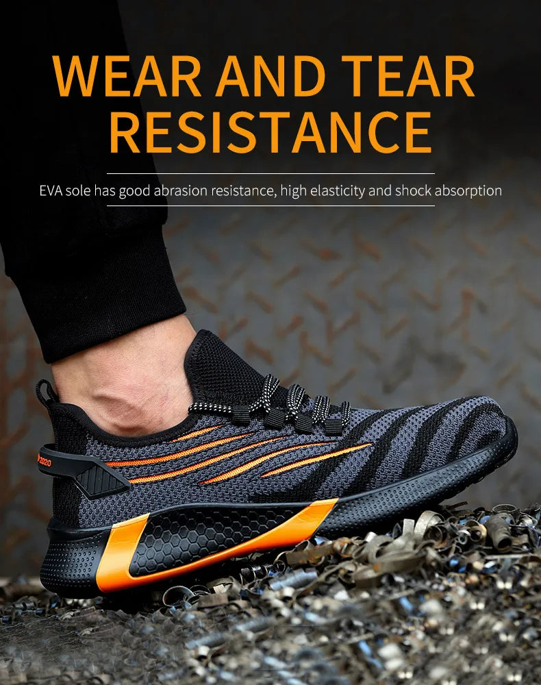 Men Work Safety Shoes Anti-puncture Working Sneakers Male Indestructible Work Shoes Men Boots Lightweight Men Shoes Safety Boots 