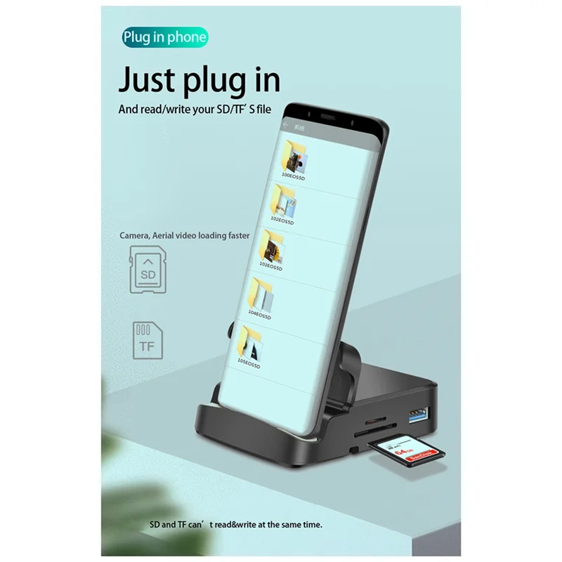 Base de ligação USB-C com HDMI, USB e ranhuras para cartões
