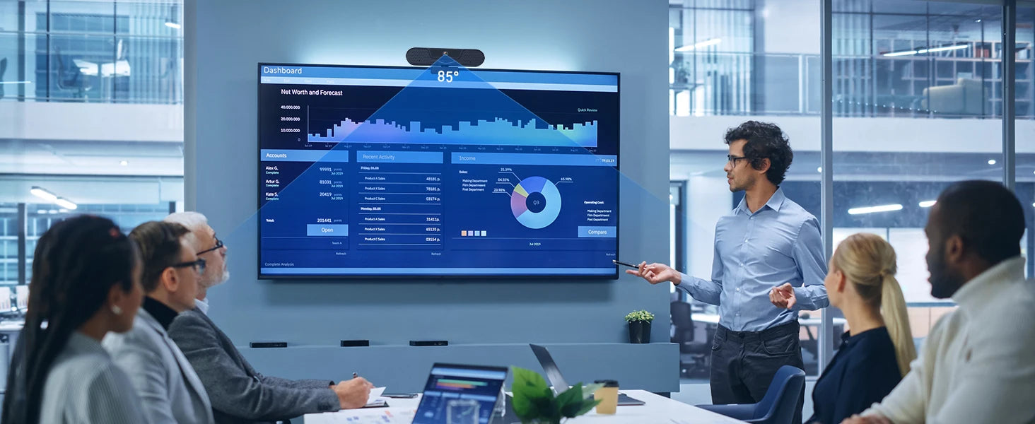 VIZOLINK 4K UHD Webcam 8MP Web Cam 4 Noise Cancelling Mics Auto Focus USB Web Camera For PC  Zoom Teams Google Meet Streaming