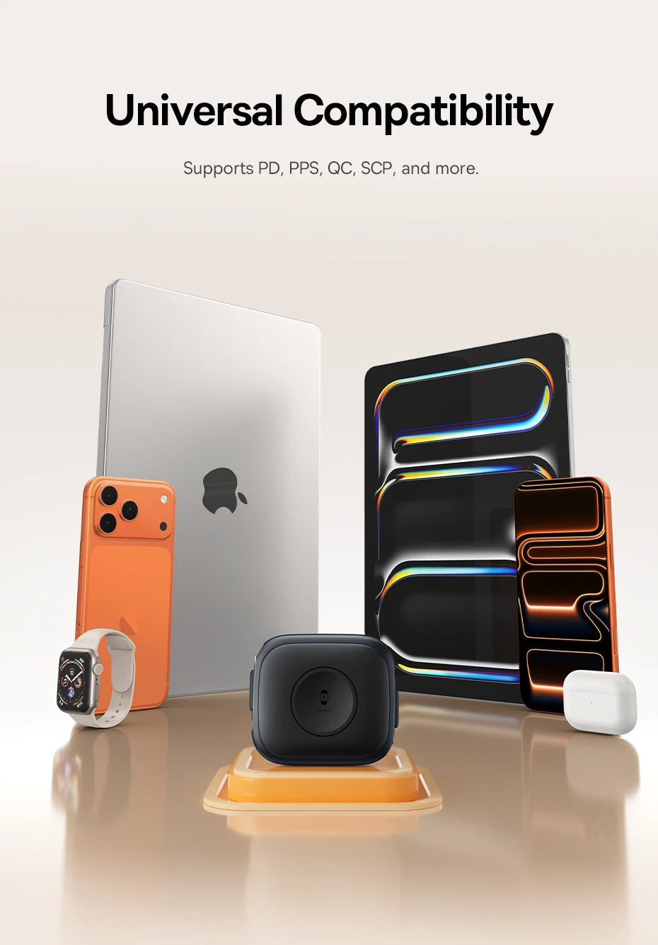 100W Retractable USB-C Fast Charging Cable with Magnetic Design