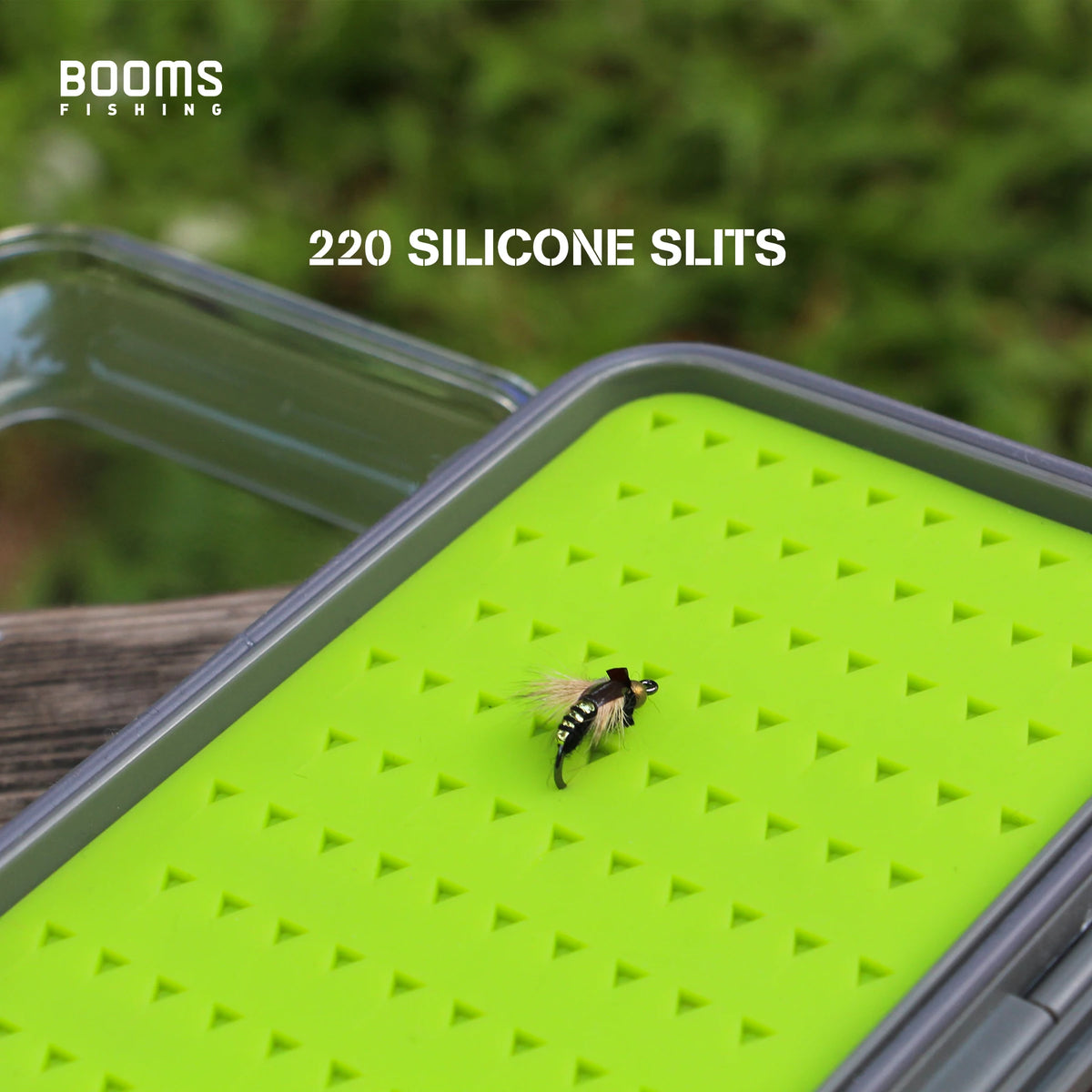 Scatola trasparente bifacciale Booms Fishing FFB per riporre attrezzatura da pesca a mosca ed esche, accessorio per la pesca all'aperto