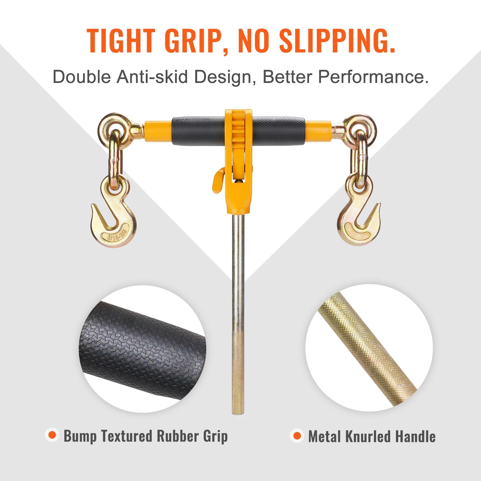 7100 lb Ratchet Chain Binder with Detachable Handle & Hooks