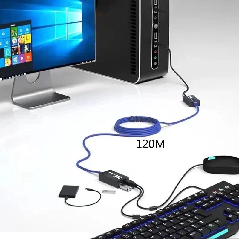 Extenseur USB 1.1 à quatre ports sur CAT6