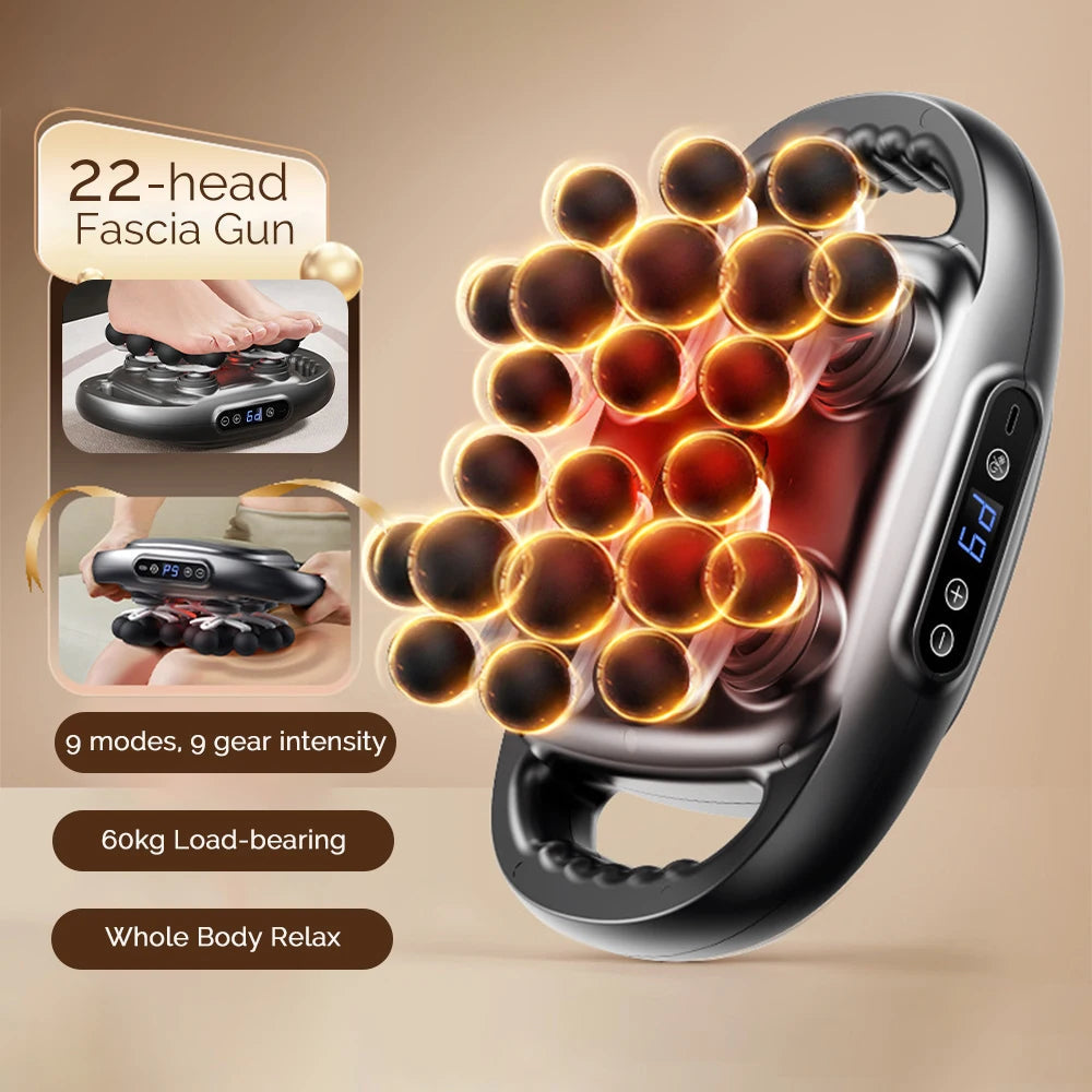 22-Head Fascia Gun High-Frequency Vibration Body Massage Gun Back and Waist Massager Neck Shoulder Massager Muscle masajeador 