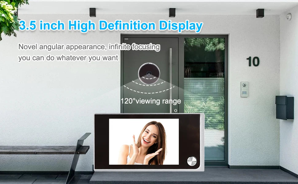 3.5 Inch Digital Door Viewer Peephole Camera Doorbell 120 Degree HD Home Cat Eye Mirilla Viewer with LCD Screen Monitor 