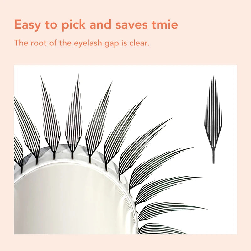 DIYDAY Comic Spire Eyelash Extension Premade Manga False Eyelashes Super Soft Light Feather-Feeling Anime Lashes for Makeup Tool 