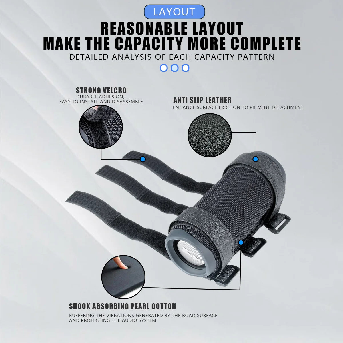 Adjustable Speaker Strap Mount for Bike, Golf Cart and Boat Rail
