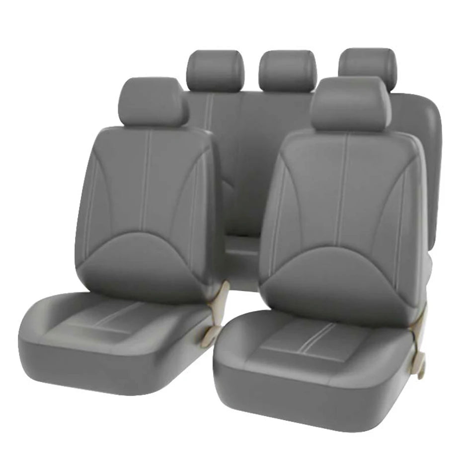 PU Leather Car Seat Cover Set Breathable Vehicle Seat Cushion Full Surround Cover for Car Compatible with Airbag Fit 5-Seat Auto
