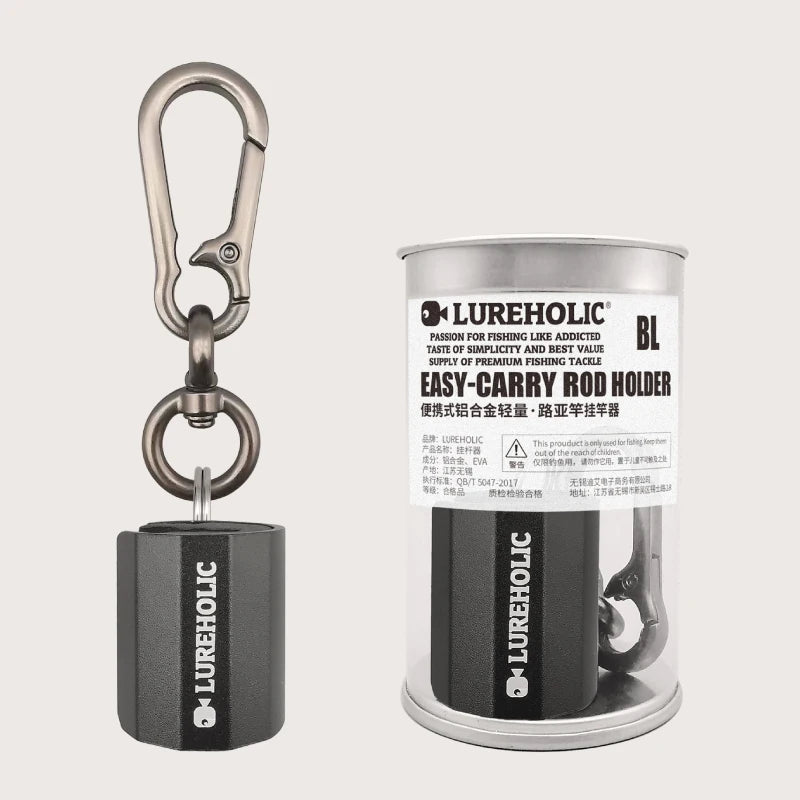 LUREHOLIC stangholder, ultralet og nem at bære, af aluminiumslegering, til fiskestang med agn