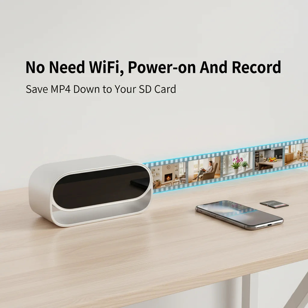 4K Ultra HD WiFi Clock Monitoring Camera, Multifunctional Indoor Surveillance Device with Infrared Night Vision, Smart Motion Detection, Remote Live View and Loop Video Recording, Security Cam for Home Office Hotel Indoor Pro