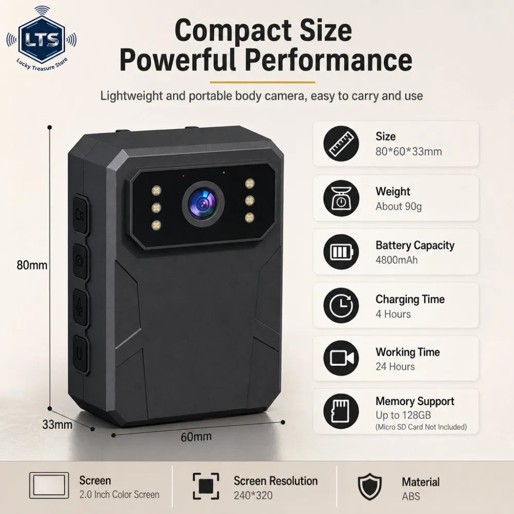 Wearable Body Camera with Night Vision