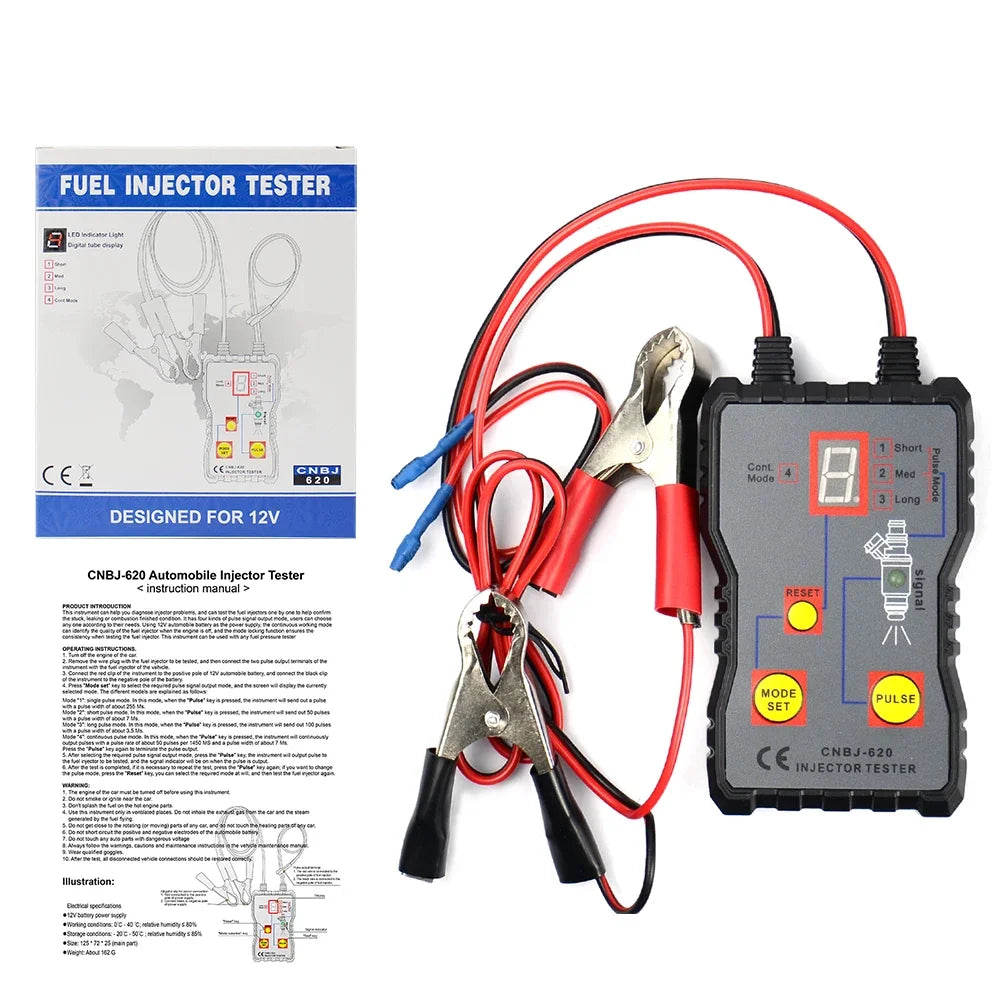 Newest Fuel System Scan Tool Automotive Cleaning Tool Kit Injector Flush Cleaner Car Fuel Injector Tester Portable 4 Pluse Mode