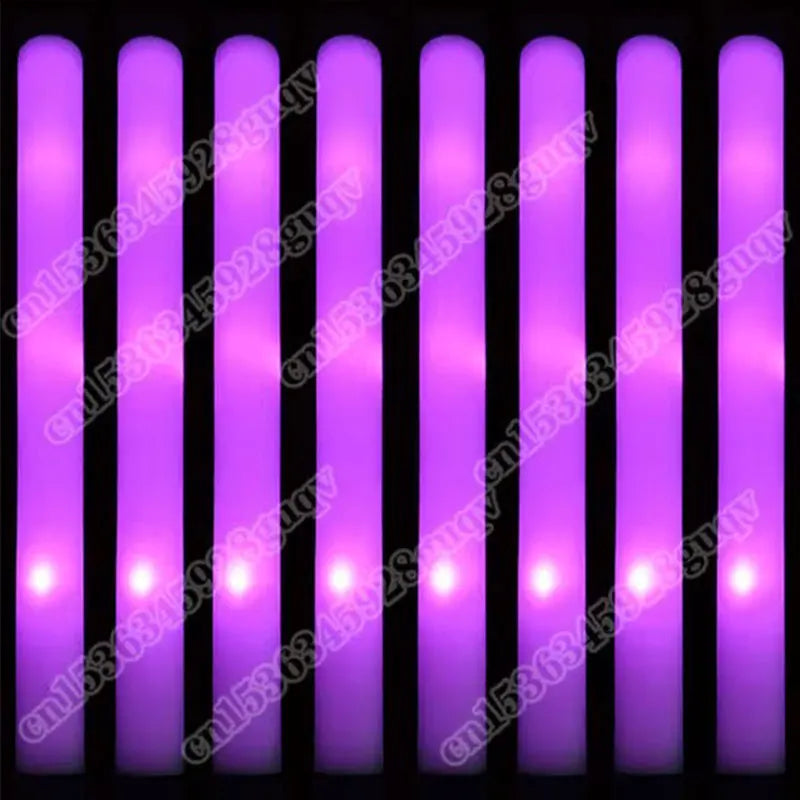 30Pcs Foam Glow Sticks with 3 Modes Colorful Led Flashing Glow Stick Glow in The Dark Party Supplies for Wedding Raves Concert 