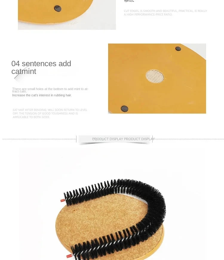 Cat Toy Arch Self Groome Pamper Feline with A Massage Grooming Rubbing Brush with Scratching Pad Toy for Cats Interactive Toys 