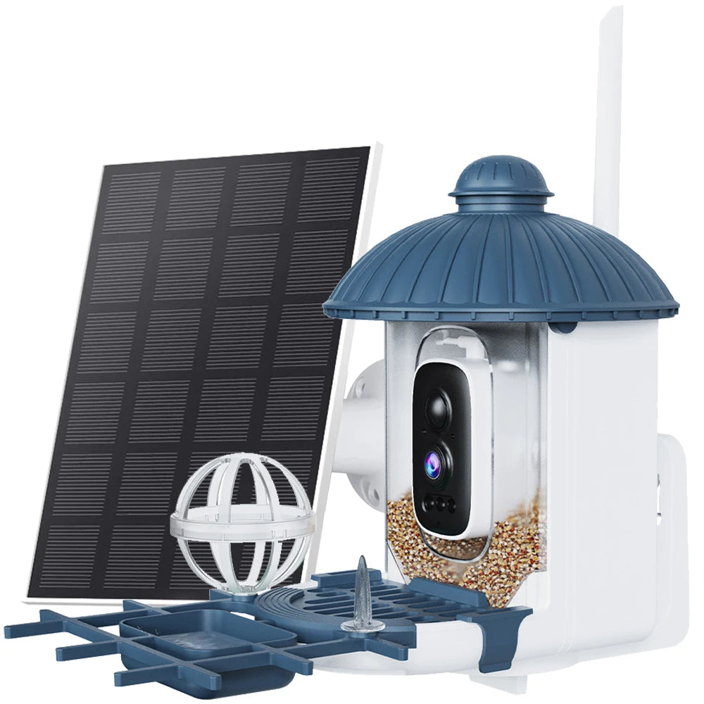 Smart Bird Feeder Camera with Solar Power, 4MP HD WiFi