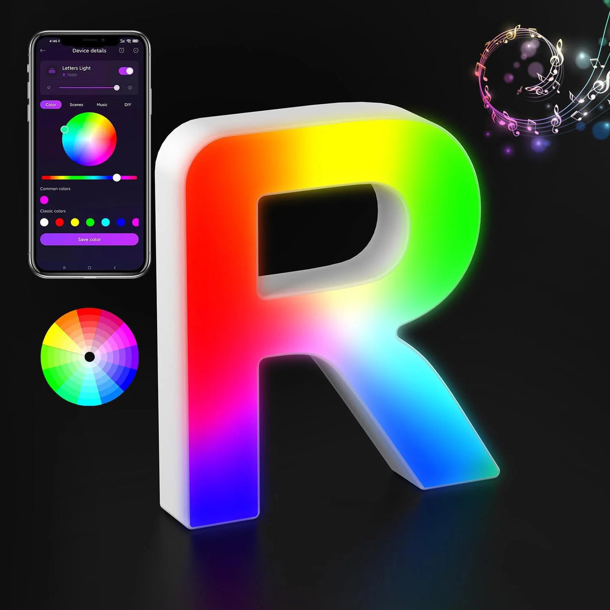 Appstyrt RGB LED-bokstavlampe