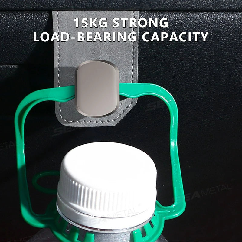 SEAMETAL Car Seat Hook Hanger Co-Pilot Storage Box Hanger Metal Hook for Bag Luxury Suede 15KG Large-Bearing Car Handbag Holder