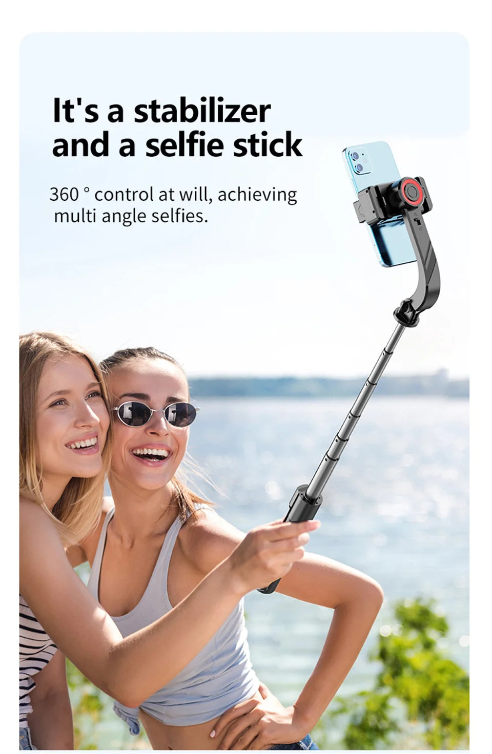 Mobilný video stabilizátor Bluetooth selfie tyč statív