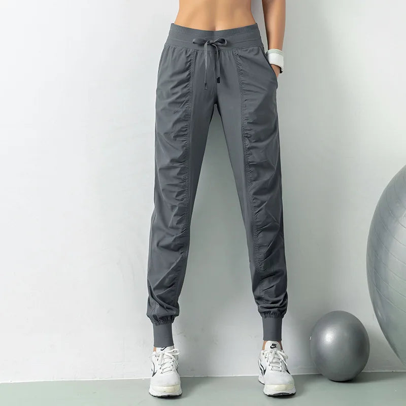Wrinkle Slimming Fitness Sports Pants WOMEN'S Loose Fitting Leggings Running Pants Casual Quick Drying Pants Harlan Pants Thin 