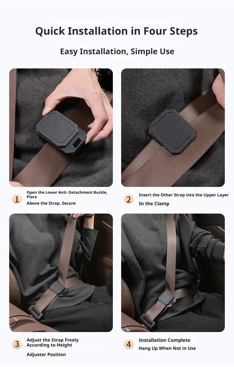 SEAMETAL Universal Car Seat Belt Adjuster Clip Double-Layer Non-Slip Seatbelt Comfort Stopper for Relieve Neck/Shoulder Friction
