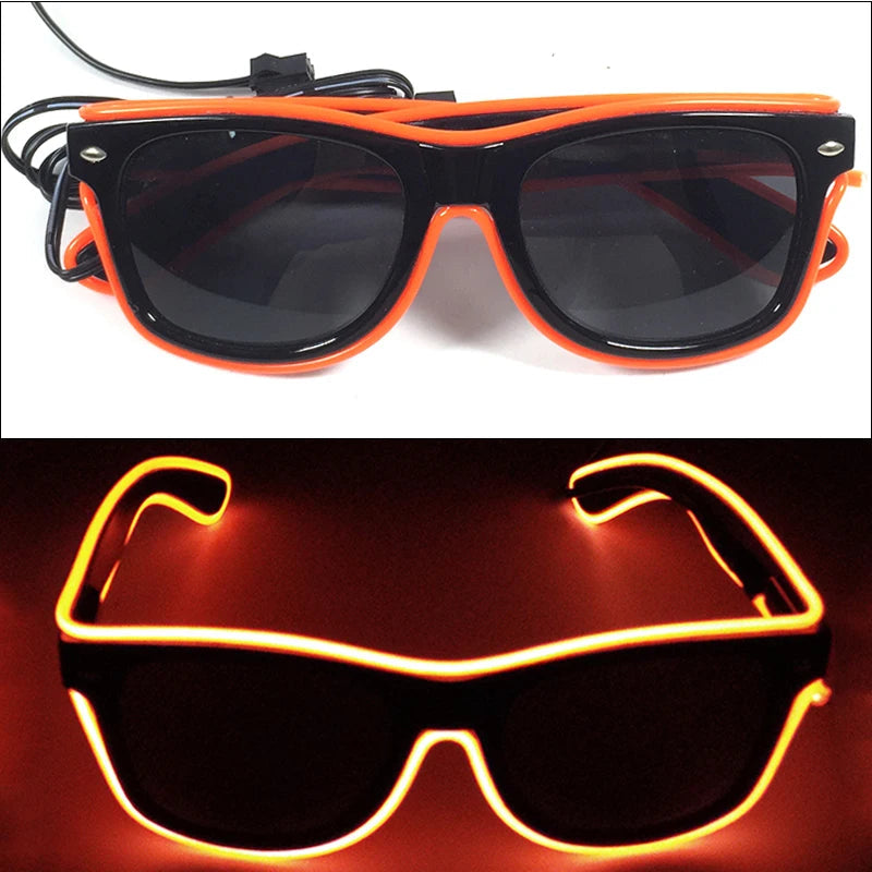 1PC Light Up LED Glasses Glow Sunglasses EL Wire Neon Glasses Glow in The Dark Party Supplies Neon Party Favors for Kids Adults 