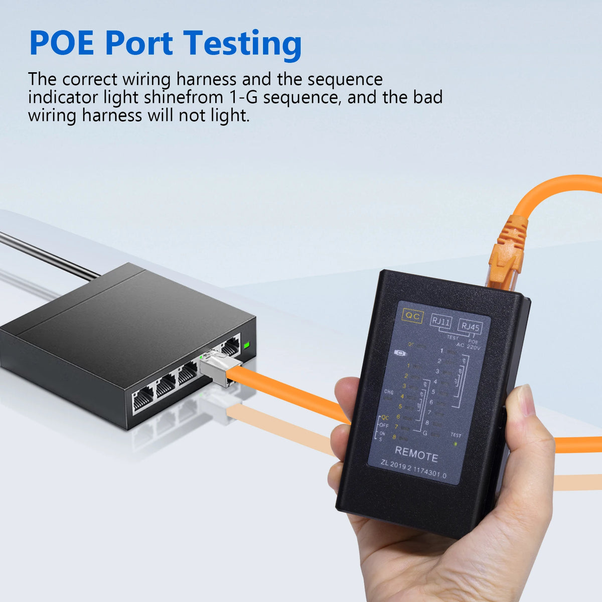 Rechargeable RJ45 and RJ11 Cable Tester
