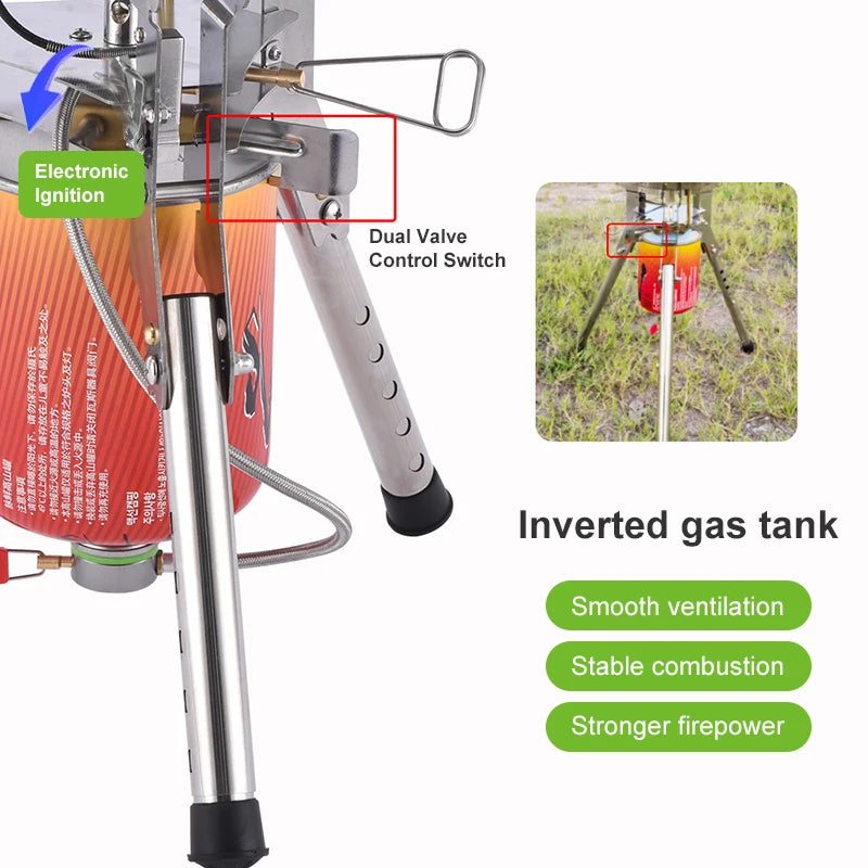 BRS-69 Outdoor Gas Stove 4360W Foldable Adjustable Camping Burner